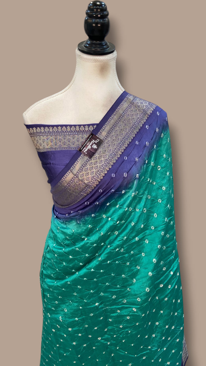 Pure Banarasi Silk Bandhej Handloom Saree