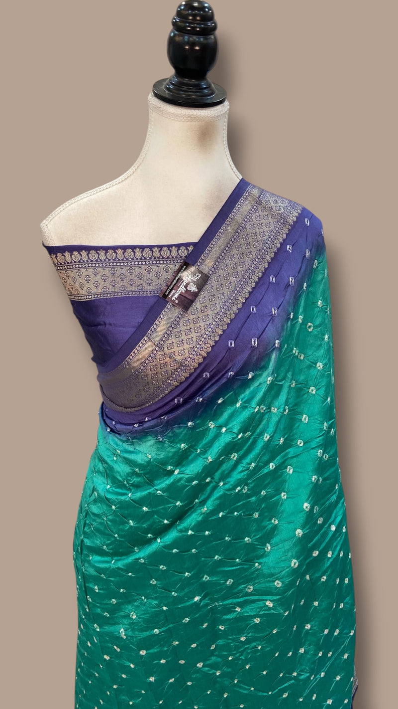 Pure Banarasi Silk Bandhej Handloom Saree