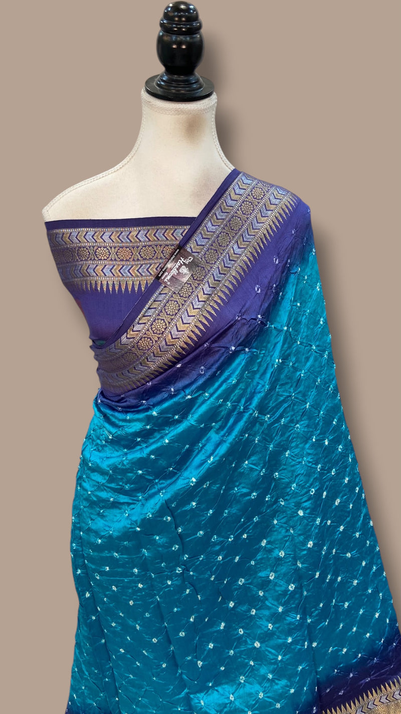 Pure Banarasi Silk Bandhej Handloom Saree