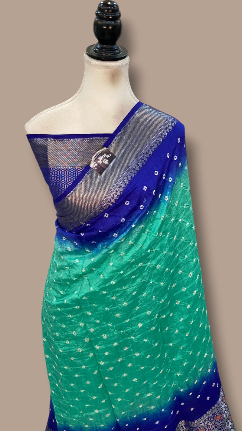 Pure Banarasi Silk Bandhej Handloom Saree