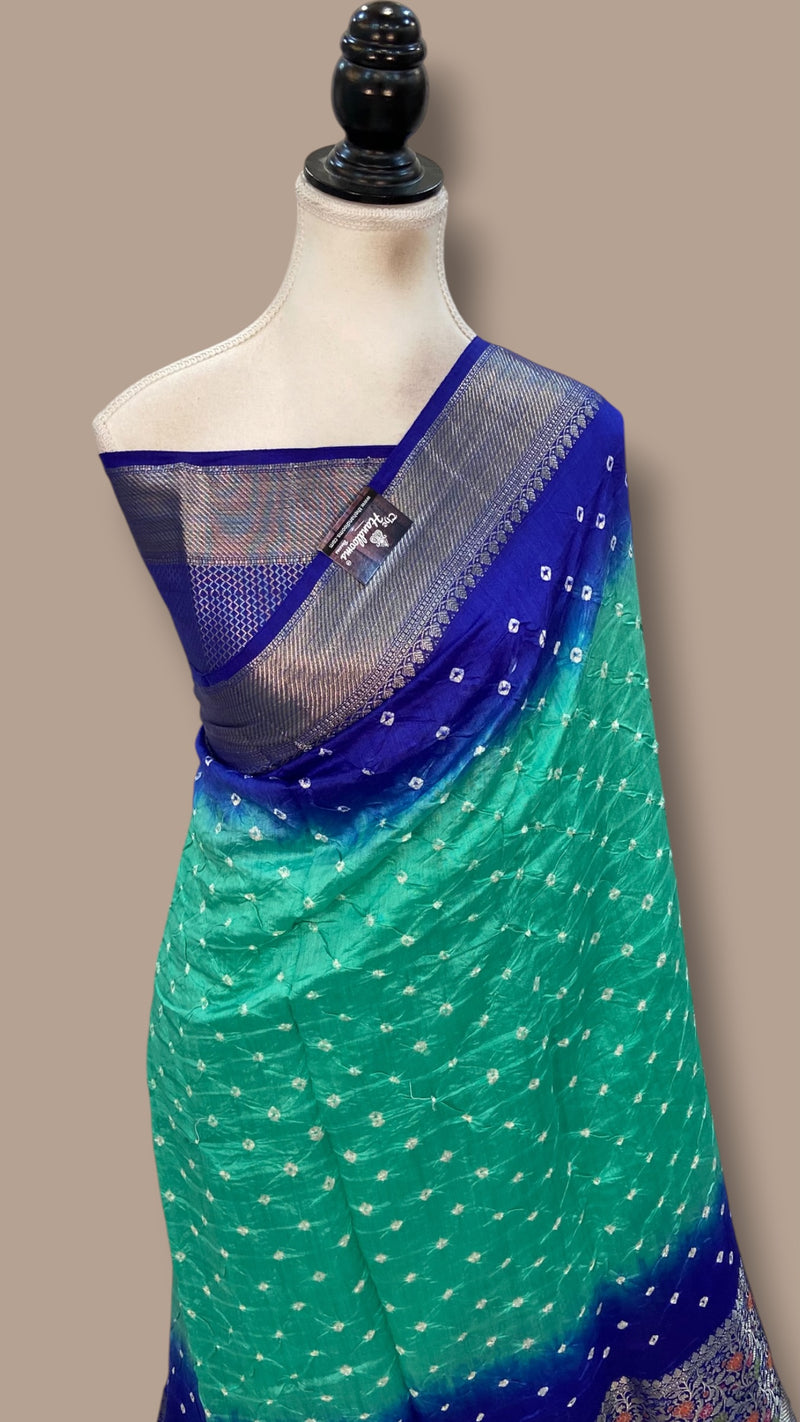 Pure Banarasi Silk Bandhej Handloom Saree