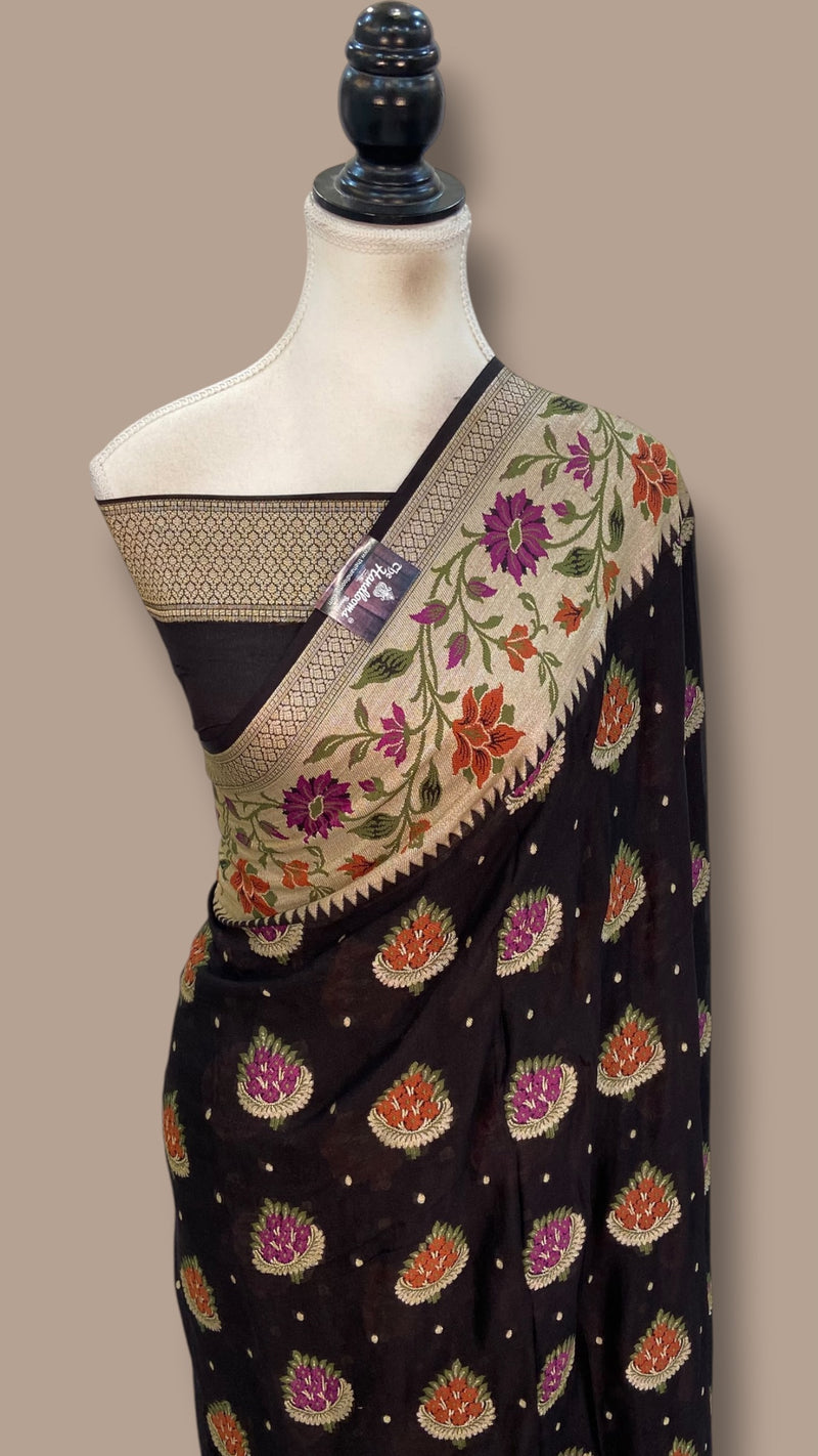 Pure Chiffon Khaddi Banarasi Saree