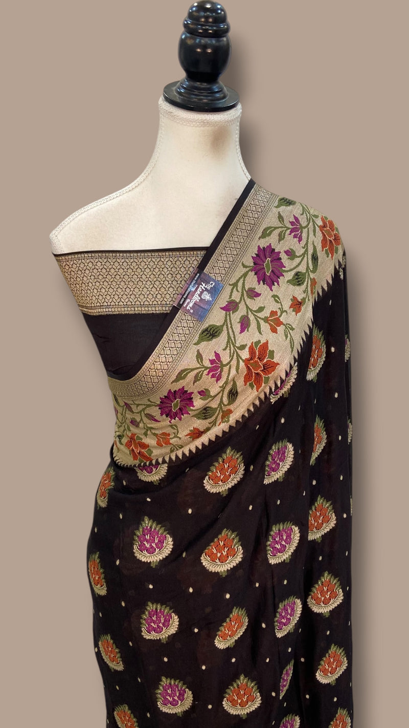 Pure Chiffon Khaddi Banarasi Saree