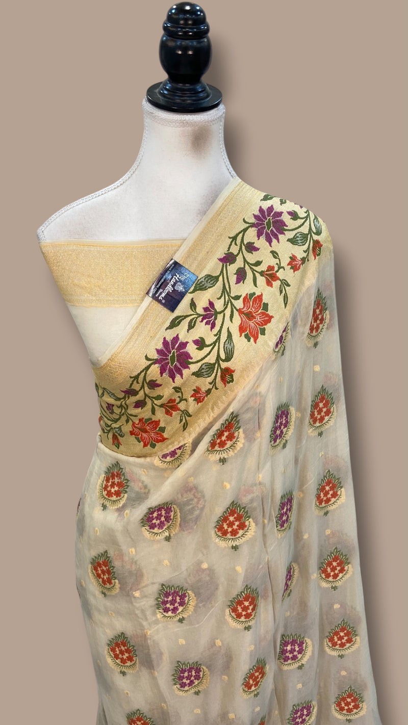 Pure Chiffon Khaddi Banarasi Saree