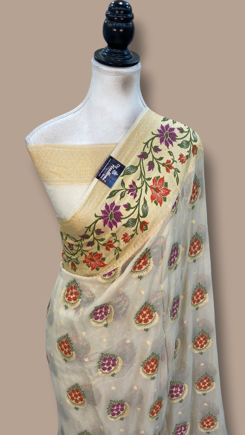 Pure Chiffon Khaddi Banarasi Saree