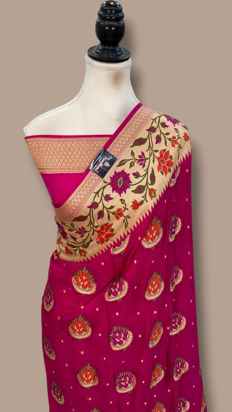 Pure Chiffon Khaddi Banarasi Saree