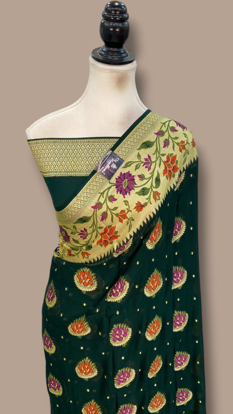 Pure Chiffon Khaddi Banarasi Saree