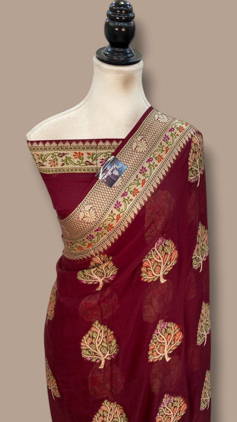 Pure Chiffon Khaddi Banarasi Saree