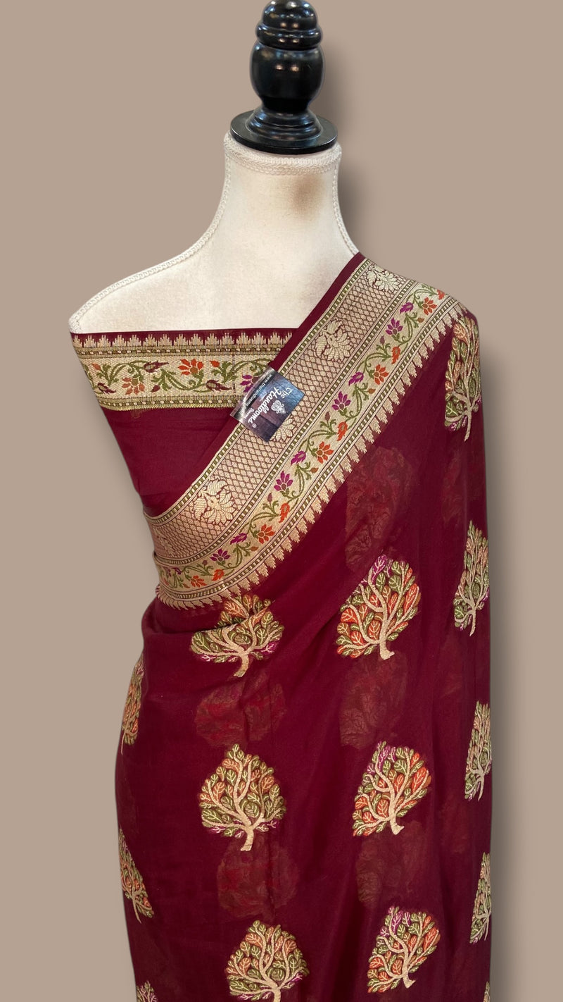 Pure Chiffon Khaddi Banarasi Saree