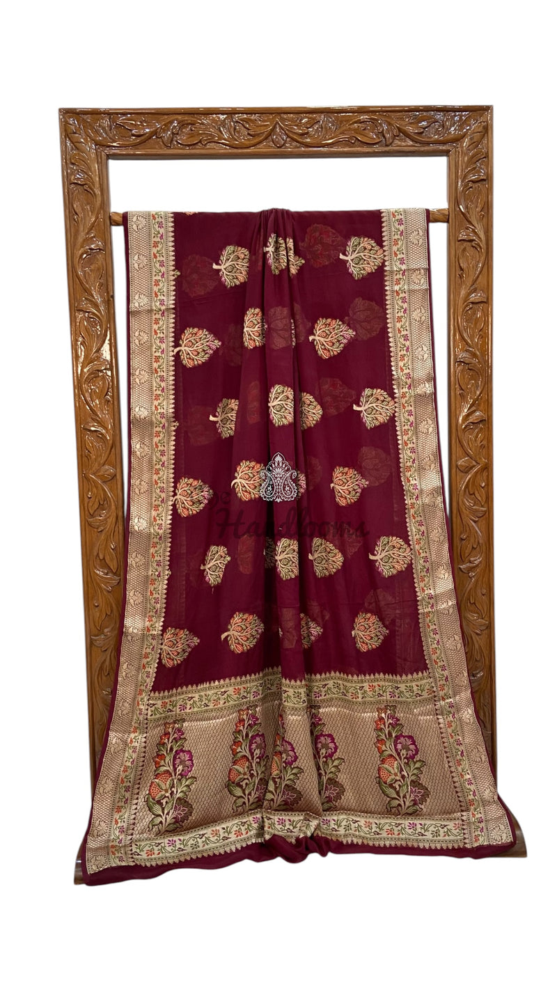 Pure Chiffon Khaddi Banarasi Saree
