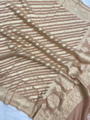 Pure Khaddi Georgette Dupatta - water zari - The Handlooms