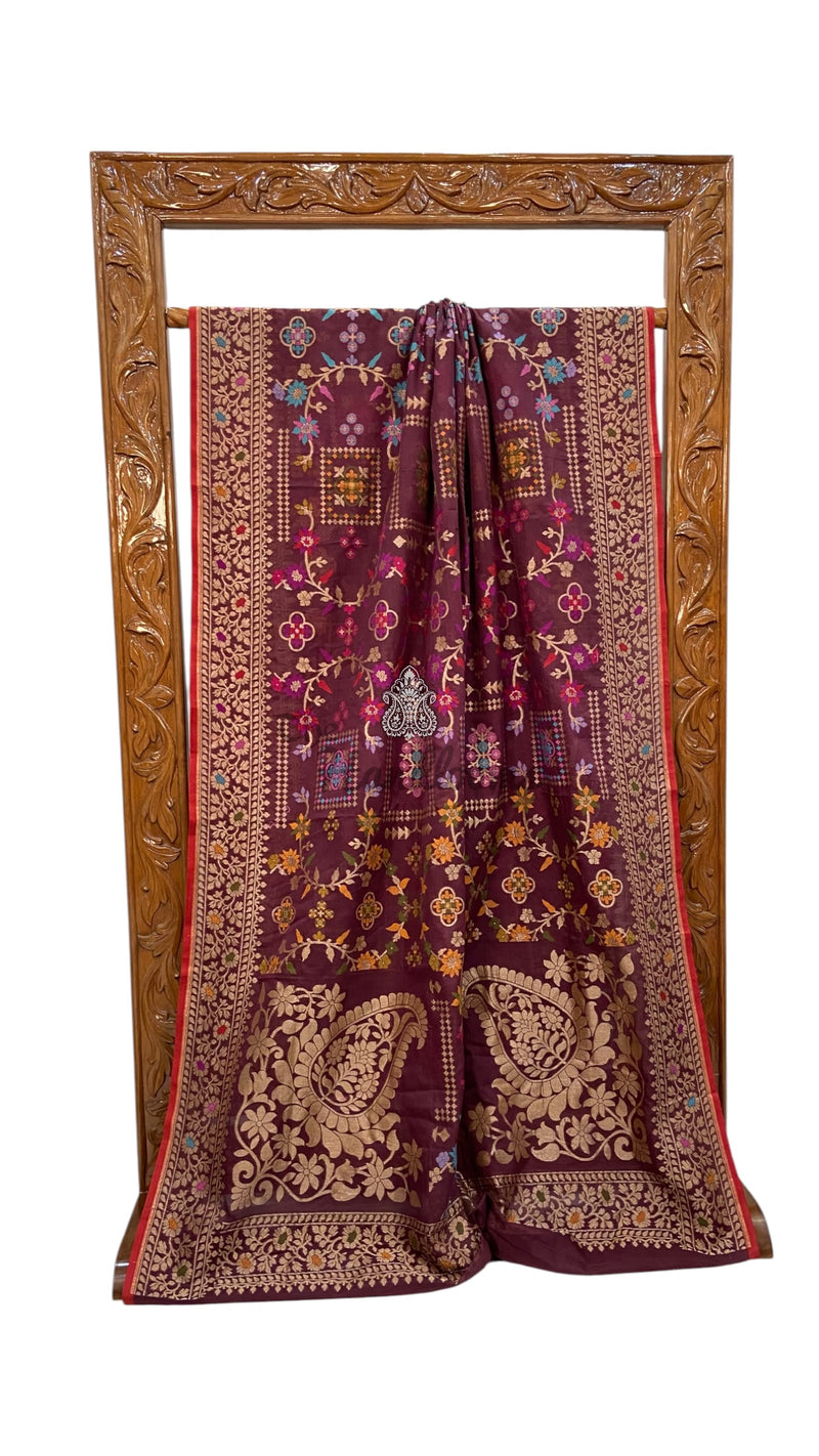 Pure Cotton Jamdani Handloom Banarasi Saree