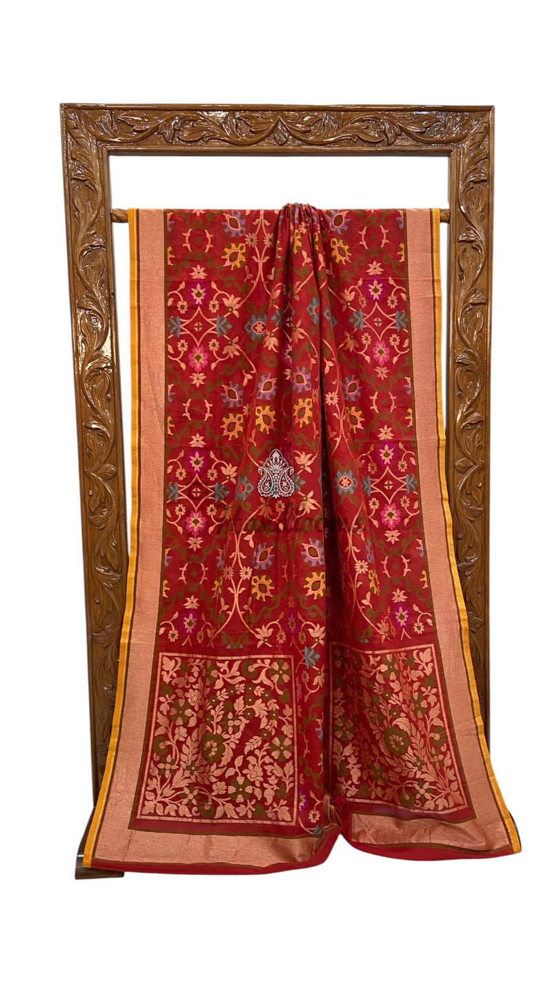 Pure Cotton Jamdani Handloom Banarasi Saree