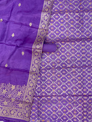 Chanderi Cotton Banarasi Dress material - Georgette Dupatta - The Handlooms