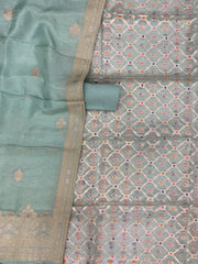 Chanderi Cotton Banarasi Dress material - Georgette Dupatta - The Handlooms
