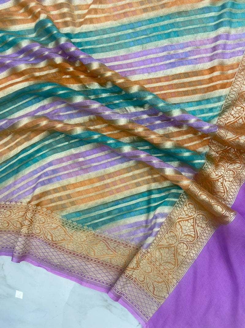Khaddi Georgette Handloom Banarasi Dupatta - The Handlooms