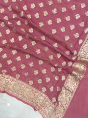 Khaddi Georgette Handloom Banarasi Dupatta - The Handlooms