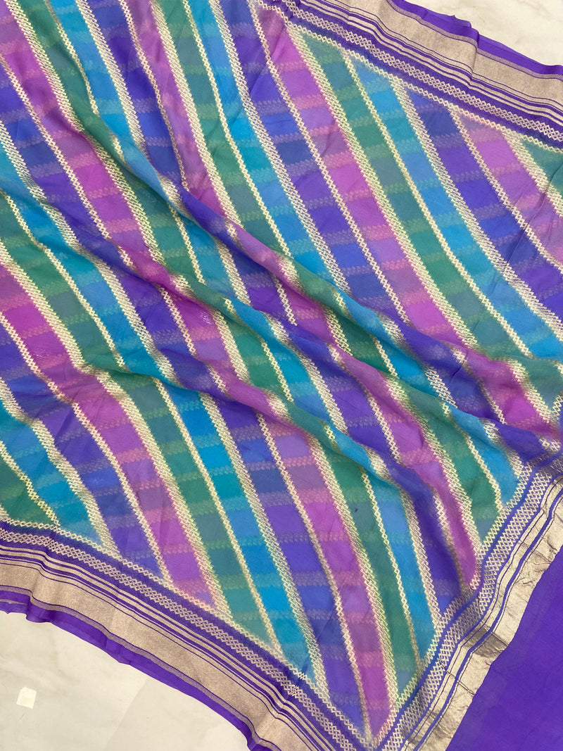 Khaddi Georgette Handloom Banarasi Dupatta - The Handlooms