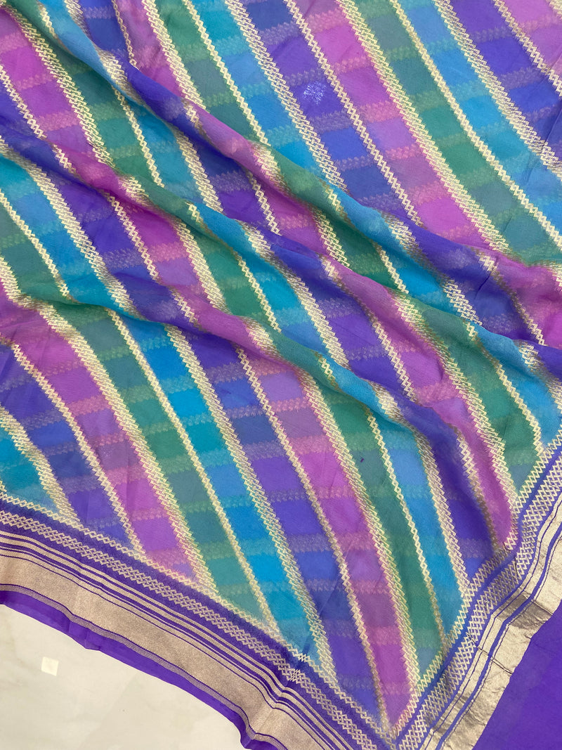 Khaddi Georgette Handloom Banarasi Dupatta - The Handlooms