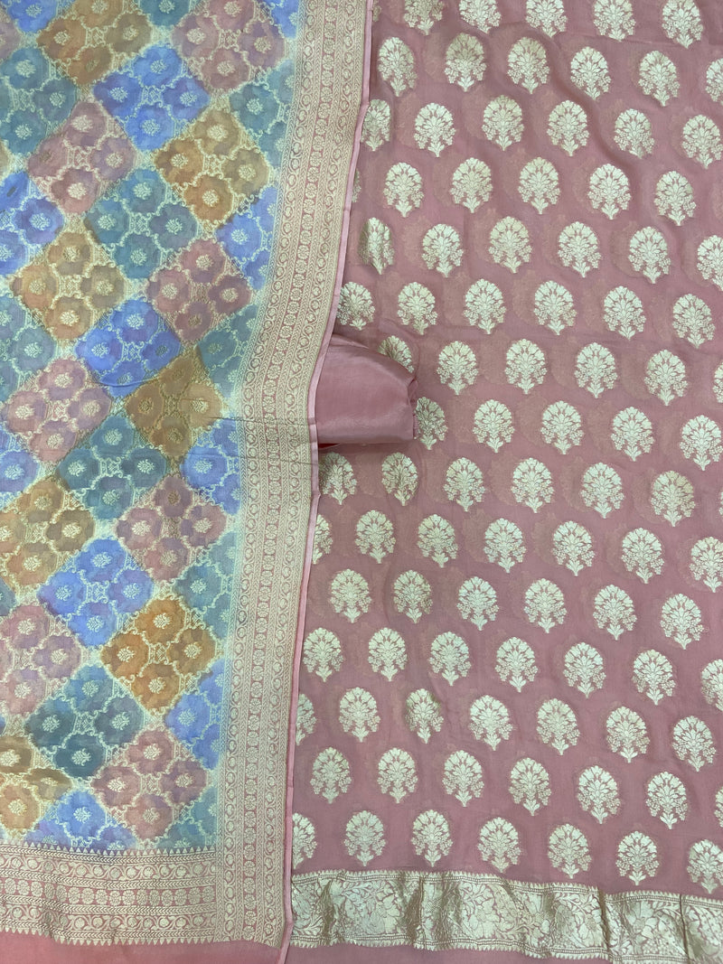 Khaddi Georgette Banarasi Dress material - The Handlooms