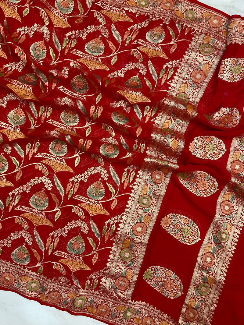 Pure Khaddi Georgette Handloom Dupatta