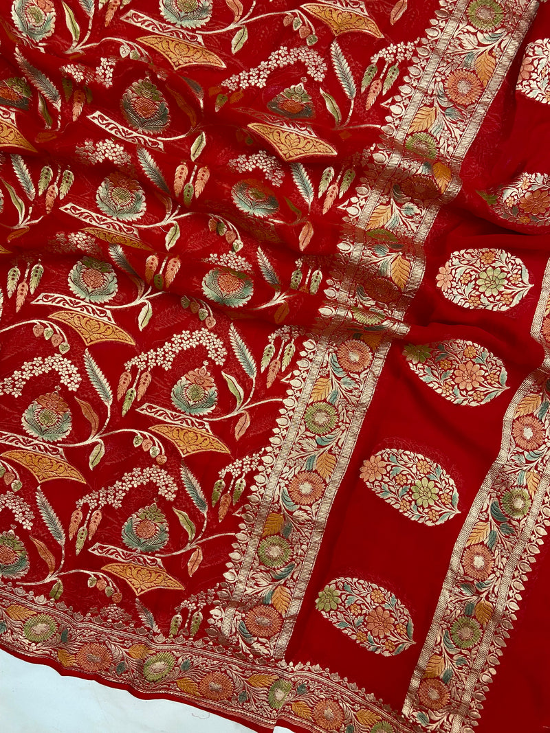 Pure Khaddi Georgette Handloom Dupatta