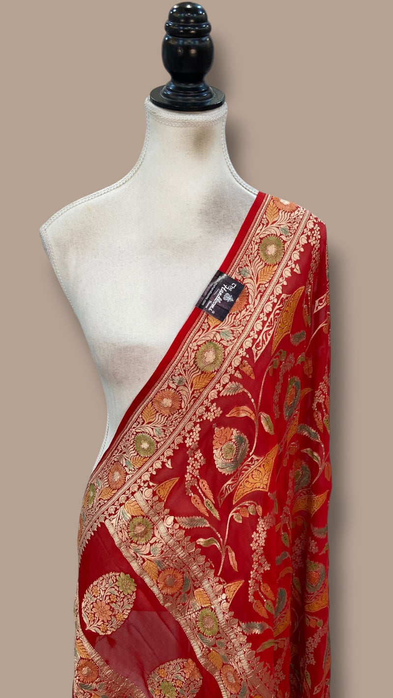 Pure Khaddi Georgette Handloom Dupatta