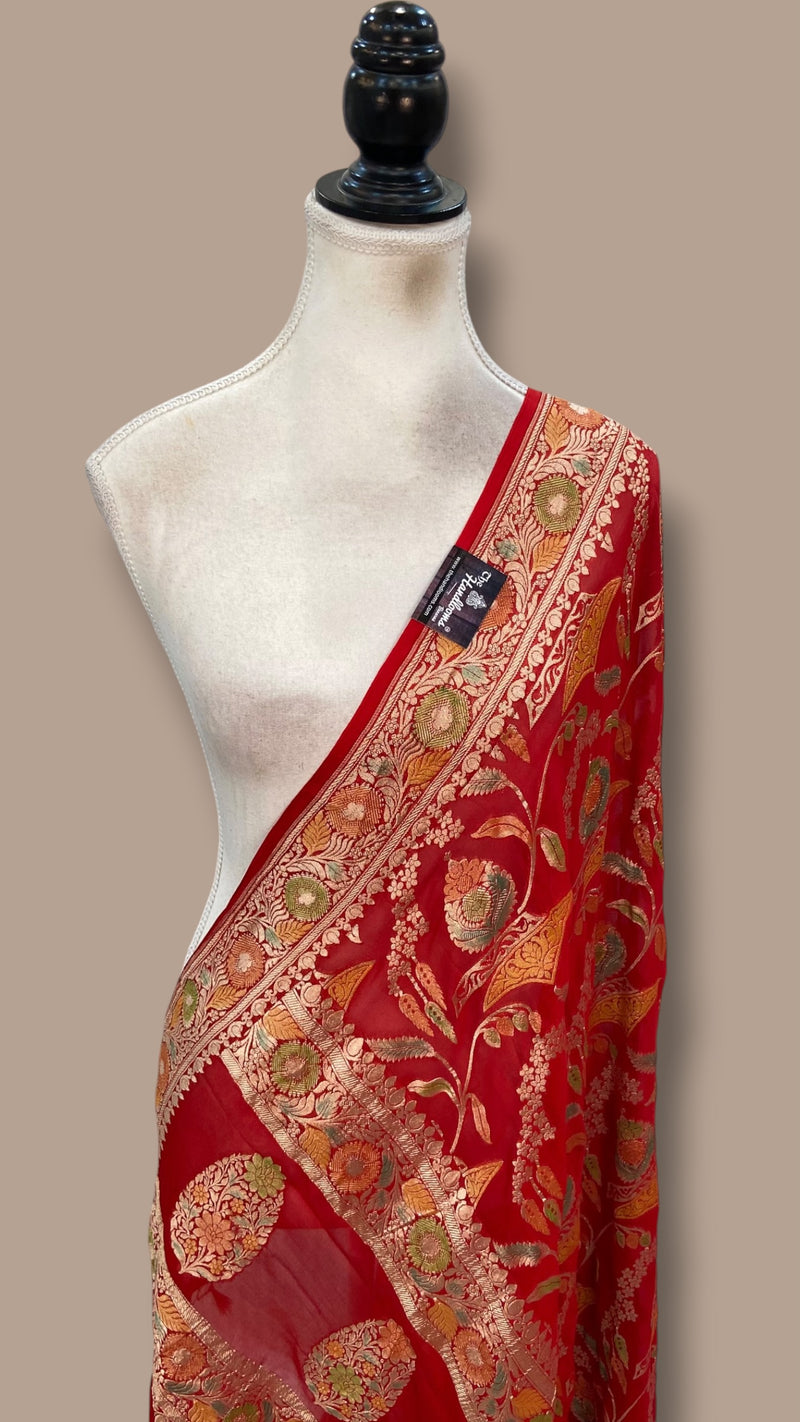 Pure Khaddi Georgette Handloom Dupatta
