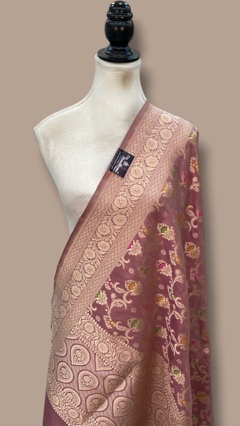 Pure Katan Silk Handloom Banarasi Dupatta - Meenakari