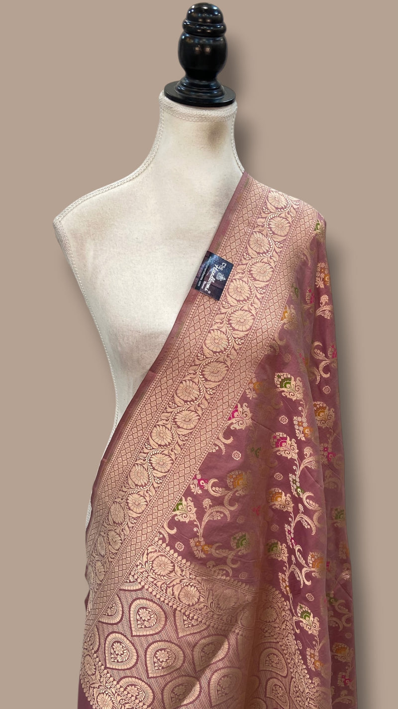 Pure Katan Silk Handloom Banarasi Dupatta - Meenakari