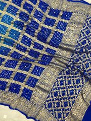Pure Georgette Banarasi Bandhej Handloom Dupatta - The Handlooms