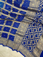 Pure Georgette Banarasi Bandhej Handloom Dupatta - The Handlooms