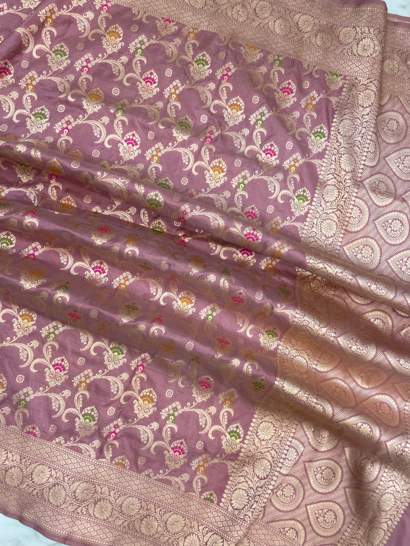 Pure Katan Silk Handloom Banarasi Dupatta - Meenakari