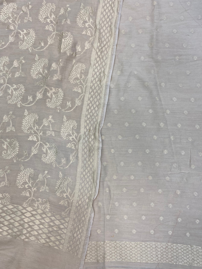 Pure Moonga Georgette Banarasi Dress material - The Handlooms