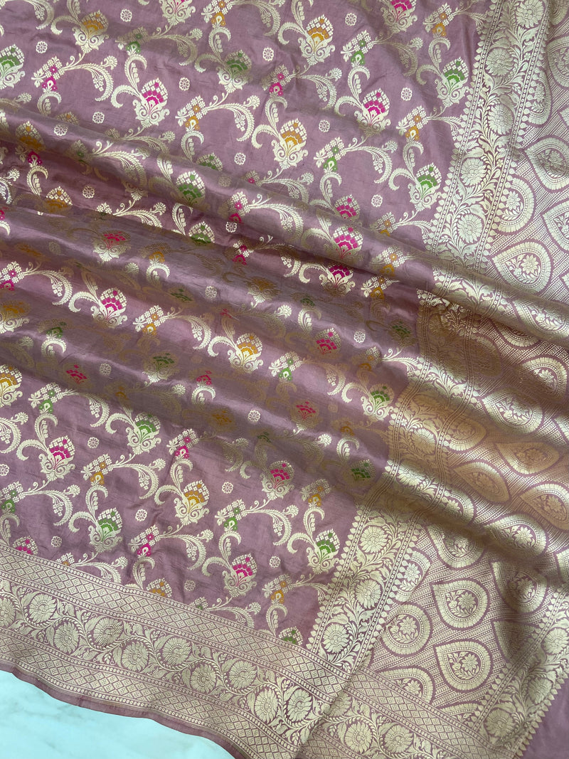 Pure Katan Silk Handloom Banarasi Dupatta - Meenakari