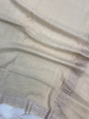 Pure Moonga  handloom Dupatta Silver Zari - The Handlooms