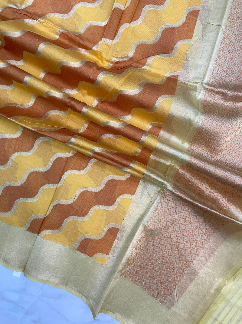 Pure kora Banarasi Handloom Dupatta - The Handlooms