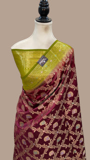 Pure Dupion Silk Banarasi Saree - The Handlooms