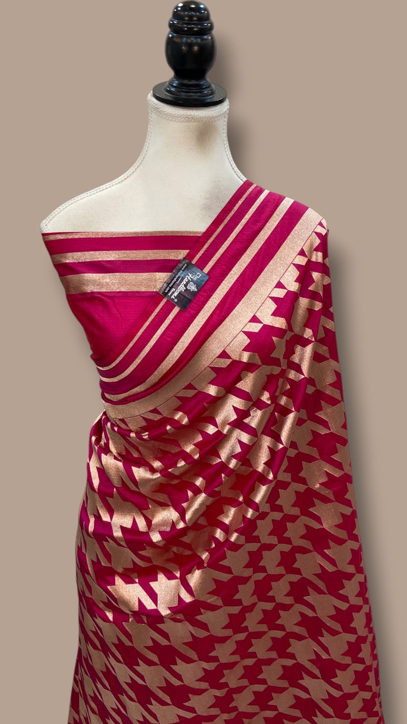 Pure Katan Silk Banarasi Handloom Saree - All Over Gold Zari Jaal Work