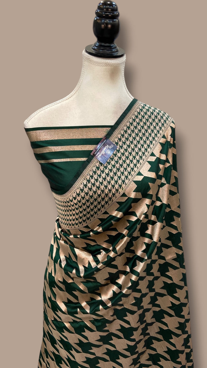 Pure Katan Silk Banarasi Handloom Saree - All Over Gold Zari Jaal Work
