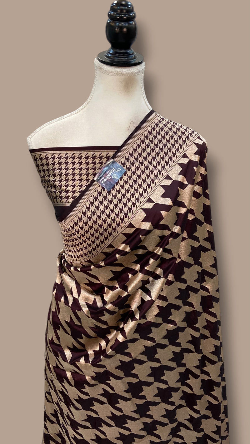 Pure Katan Silk Banarasi Handloom Saree - All Over Gold Zari Jaal Work