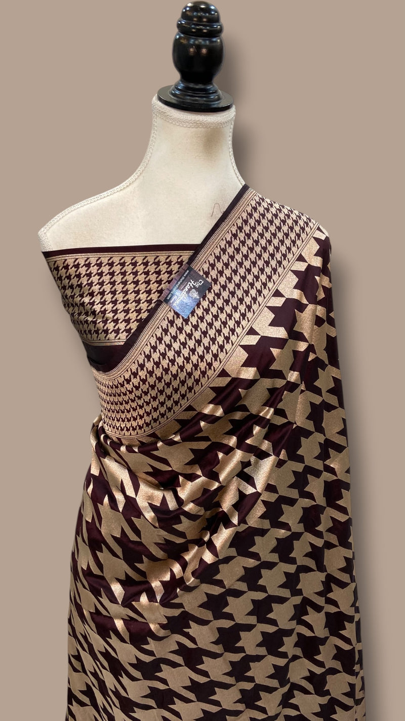 Pure Katan Silk Banarasi Handloom Saree - All Over Gold Zari Jaal Work