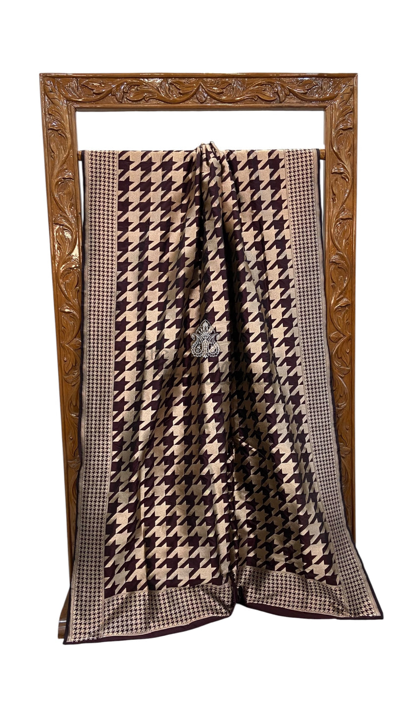 Pure Katan Silk Banarasi Handloom Saree - All Over Gold Zari Jaal Work