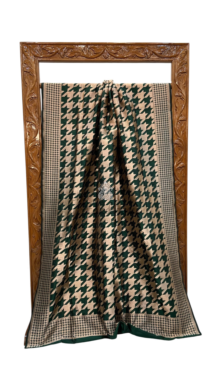 Pure Katan Silk Banarasi Handloom Saree - All Over Gold Zari Jaal Work