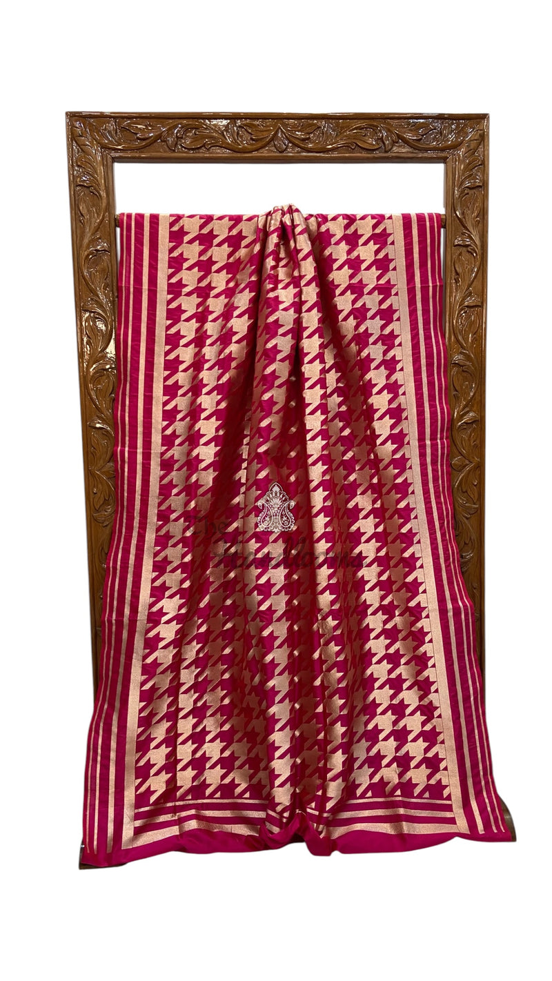 Pure Katan Silk Banarasi Handloom Saree - All Over Gold Zari Jaal Work
