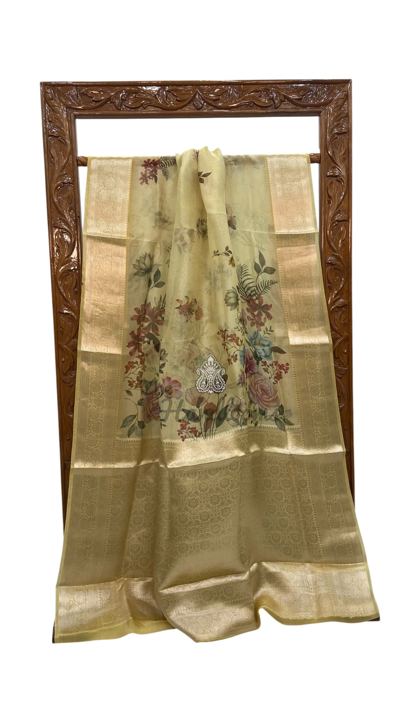 Pure Kora Silk Handloom Banarasi Saree