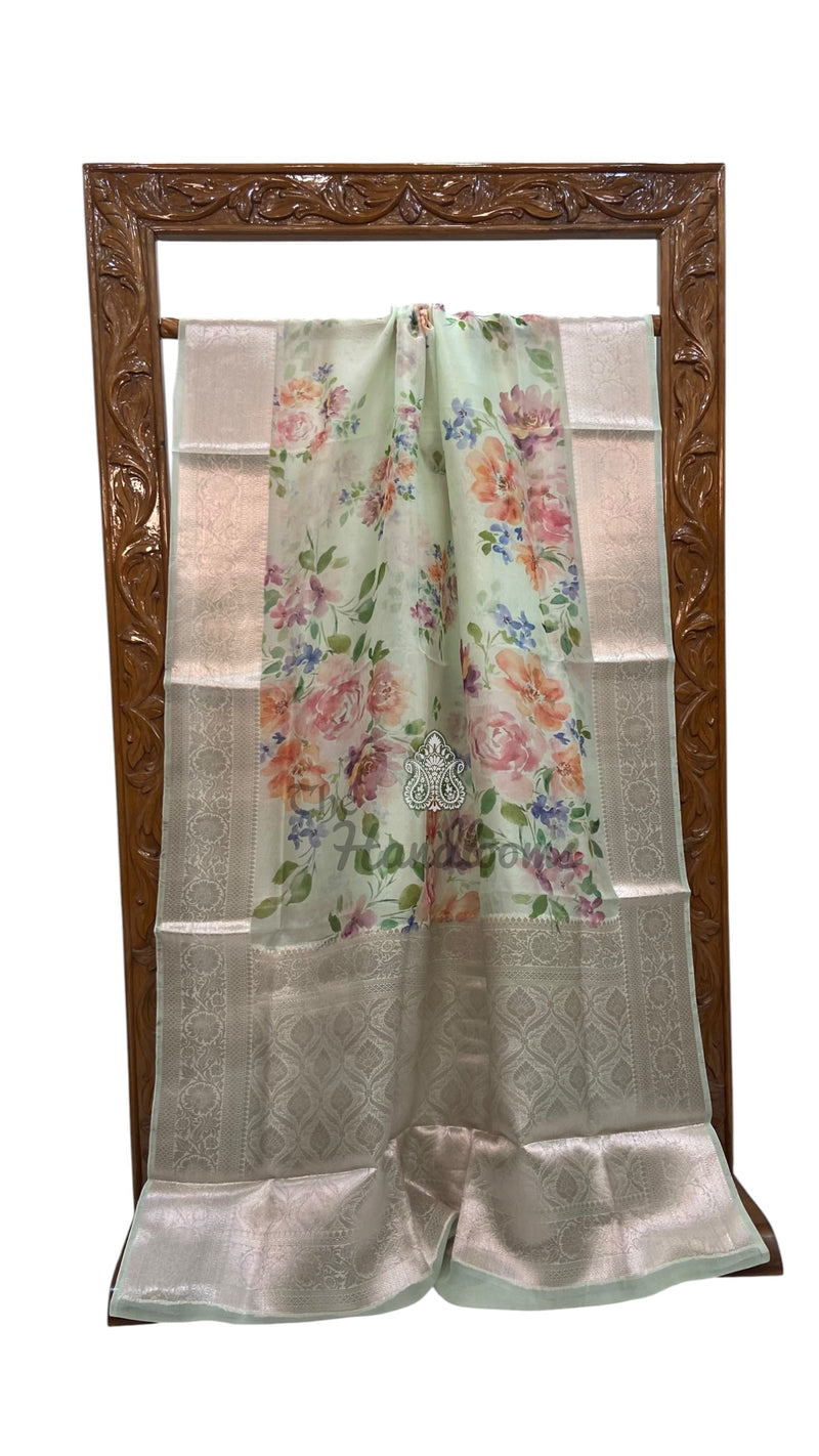Pure Kora Silk Handloom Banarasi Saree