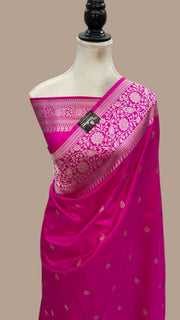 Pure Katan Silk Banarasi Handloom Saree - All Over Kadua Motifs - The Handlooms