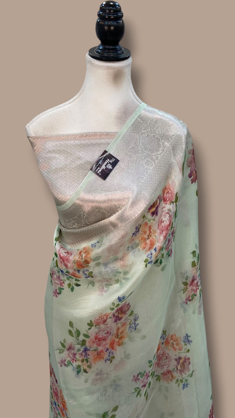 Pure Kora Silk Handloom Banarasi Saree