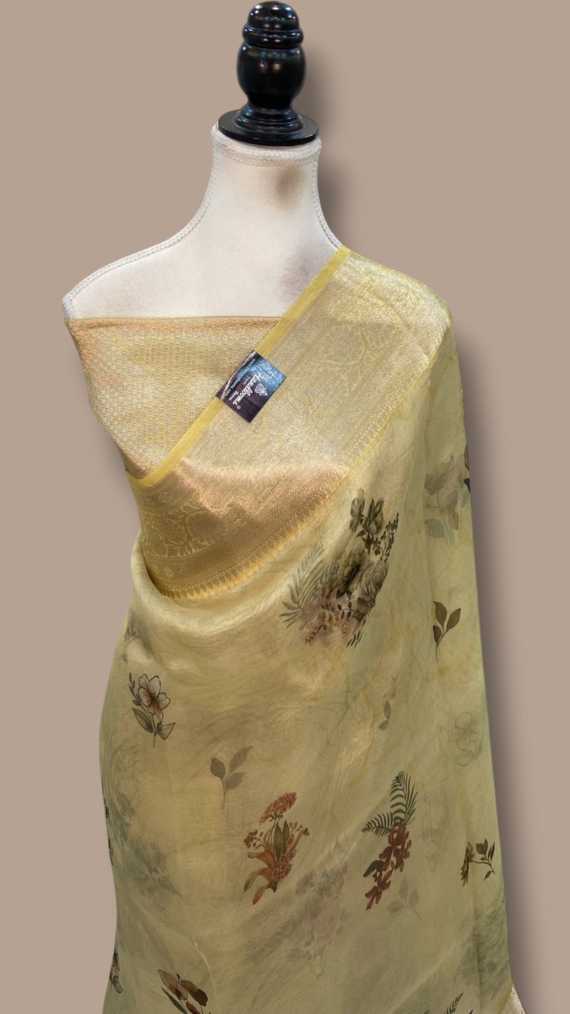 Pure Kora Silk Handloom Banarasi Saree